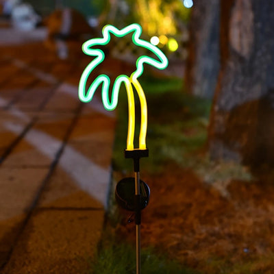 Piquet Solaire Néon Flamant Ananas Décoration Jardin Extérieur