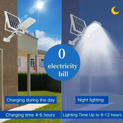 Lampadaire Solaire 128 LED Capteur Crépusculaire Jardin