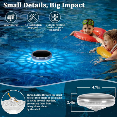 Lampe Solaire Piscine Flottante LED avec Télécommande