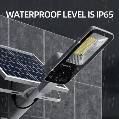 Lampadaire Solaire Extérieur LED 6000mAh Détecteur Crépusculaire