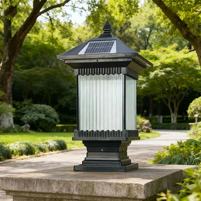 Borne Solaire de Jardin Style Asiatique Étanche