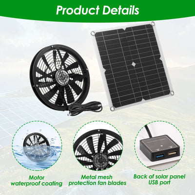 Extracteur Solaire 100W pour Poulailler et Serre
