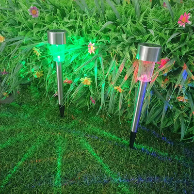 Balise Solaire Inox à Planter Éclairage d'Allée de Jardin