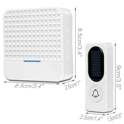Sonnette Solaire Sans Fil IP65 Portée 300 m avec Récepteur