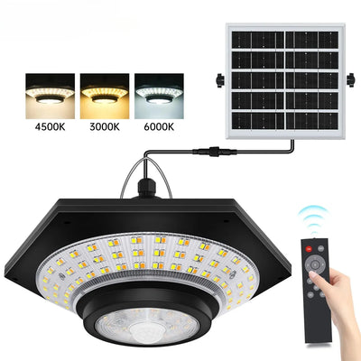 Lampe Solaire Suspendue 228 LED 1000 Lumens 3 Températures de Couleur avec Télécommande