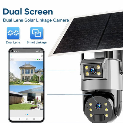 Caméra Solaire Dôme PTZ WiFi 4G 4MP Détection IA