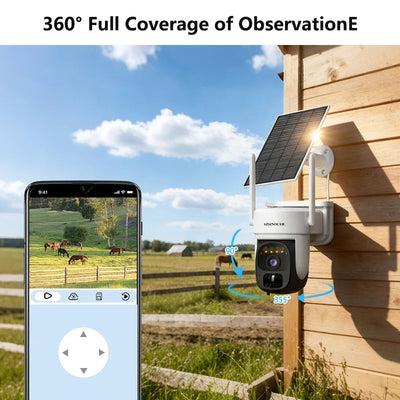 Caméra Solaire 4G PTZ Double Objectif Extérieure