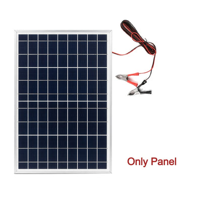 Kit Panneau Solaire Portable 20W 18V avec Pinces Crocodiles