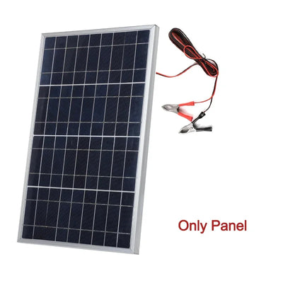 Kit Panneau Solaire Portable 20W 18V avec Pinces Crocodiles
