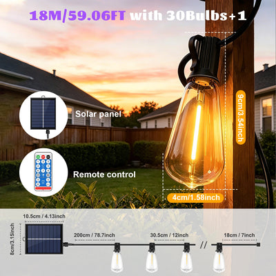 Guirlande Solaire Extérieur ST38 avec Télécommande Étanche