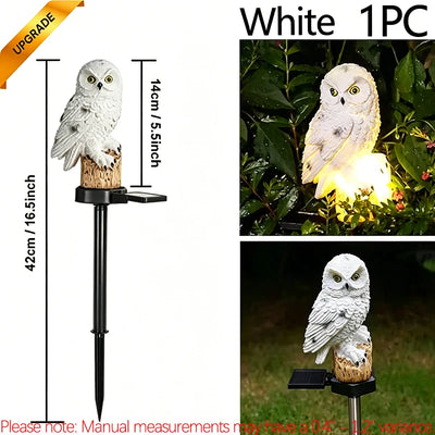 Lampe Solaire Hibou de Pelouse LED Étanche