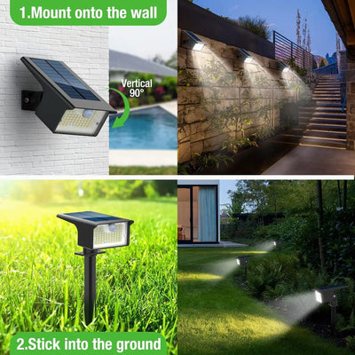 Spot Solaire 62 LED Détecteur Mouvement 3 Modes Jardin