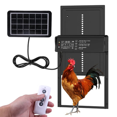 Porte Automatique de Poulailler Solaire Recharge USB Capteur de Lumière