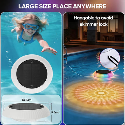Lampe Solaire Piscine Flottante LED 5050 RGBWC Étanche