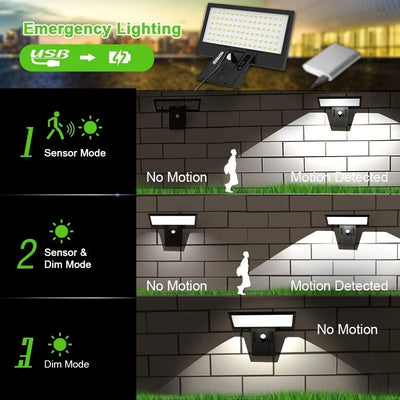 Applique Murale Solaire Extérieur Détecteur de Mouvement 90 LED