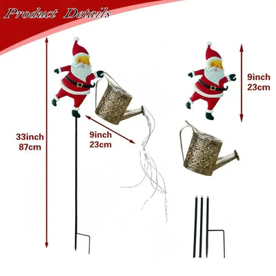 Lanterne Solaire Père Noël Arrosoir Multicolore