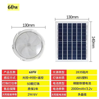 Lampe Solaire Intérieur Plafonnier Chambre Couloir avec Minuterie
