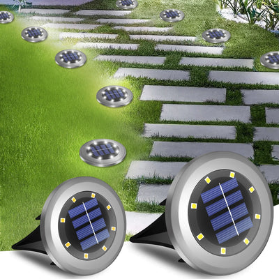 Lampe Solaire Extérieure 8 LED Encastrable Sol Jardin