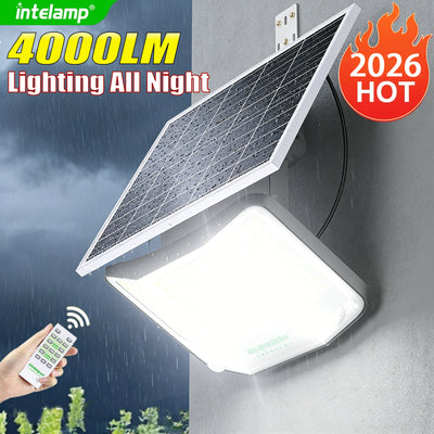 Projecteur Solaire 4000LM Détecteur Mouvement Télécommande