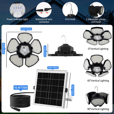 Lampe Solaire Suspendue 156 LED Détecteur Mouvement Garage