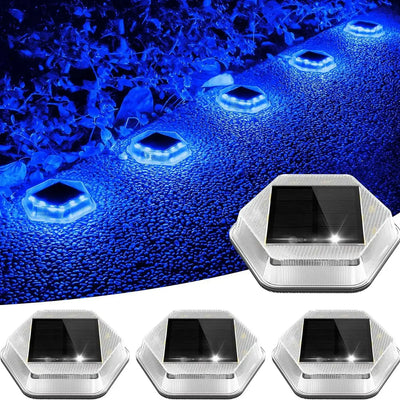 Spot Solaire Encastrable Extérieur IP65 Bleu Lot de 4