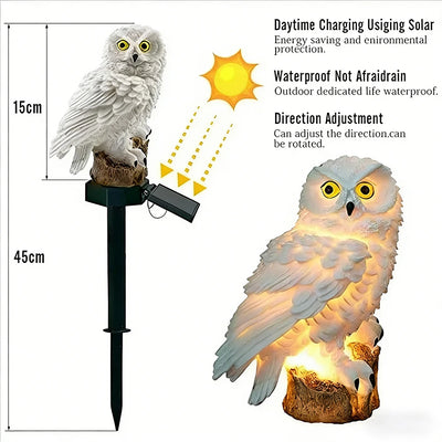 Lampe Solaire Hibou LED Étanche Éclairage d'Allée