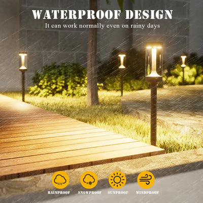 Lampe Solaire Pelouse 3000K Décoration Jardin Chemin 2 Pièces