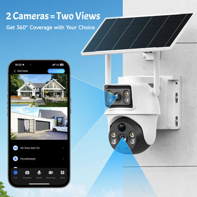 Caméra Solaire 4G Extérieure 2K Détection Humaine - vue 5