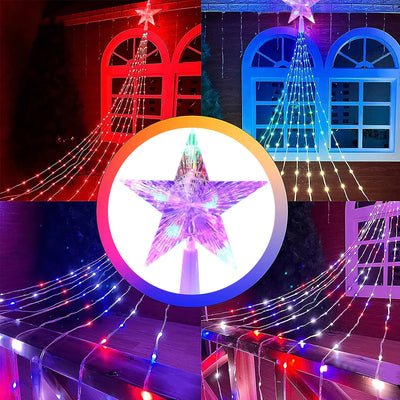 Guirlande Solaire Étoiles LED Décoration de Noël Extérieur