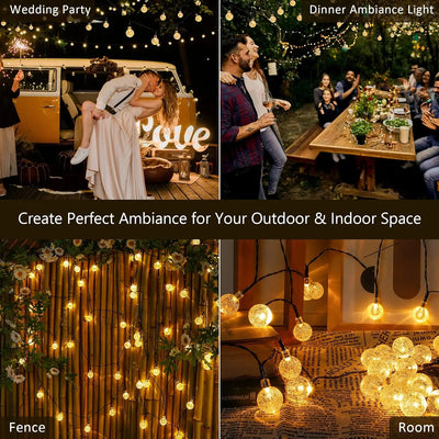 Guirlande Solaire Extérieur Boules de Cristal 20 LED 5 m