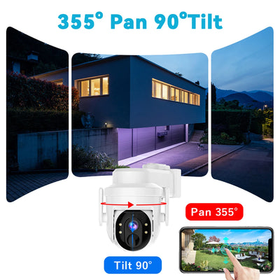 Caméra Solaire WiFi 4MP 2K Dôme Alarme PIR et Audio