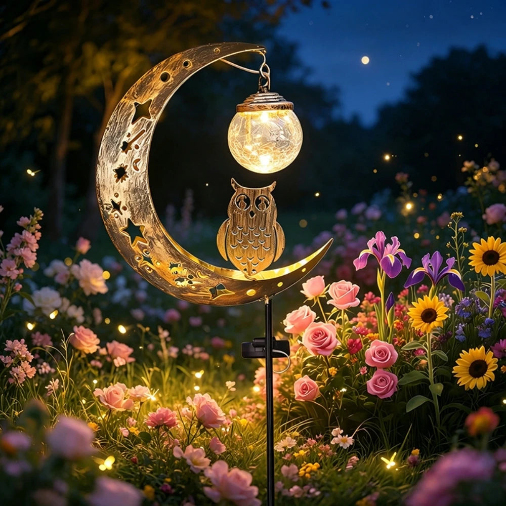 Lampe Solaire Hibou Globe en Verre Allée