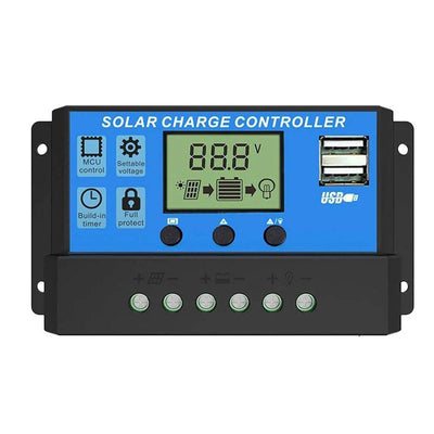 Régulateur Solaire 10 à 100A Écran LCD Double USB
