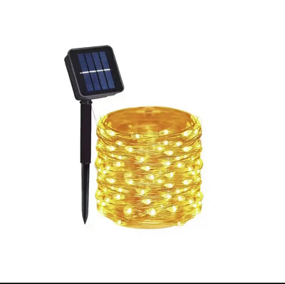 Guirlande Solaire Fil de Cuivre 8 Modes Étanche Noël