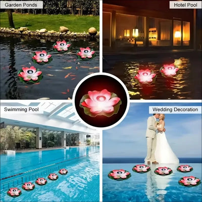 Lampe Solaire Flottante Fleur de Lotus pour Piscine et Étang
