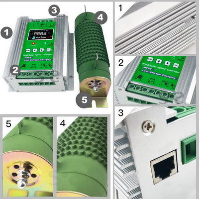 Régulateur Hybride MPPT Solaire 3000W et Éolien 2000W
