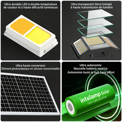 Lampe Solaire Extérieure 40000mAh 3 Couleurs Applique Murale IP65