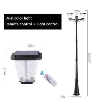 Dimensions du lampadaire solaire extérieur LED