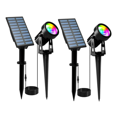 Projecteur Solaire Extérieur LED RVB Étanche pour Jardin