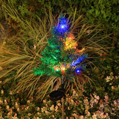 Lampe Solaire Arbre de Noël LED pour Pelouse et Allée