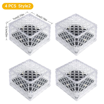 Lampe Solaire Cube de Glace LED Décorative Jardin Piscine