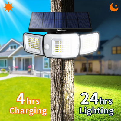 Lampe Solaire LED 1200lm Détecteur Mouvement Étanche Jardin