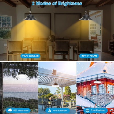Lampe Solaire Suspendue Détecteur Mouvement Garage Cour IP65