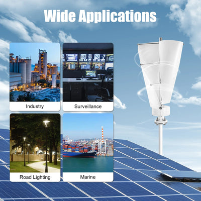 Éolienne Verticale 100W 2 Pales Faible Bruit pour Maison