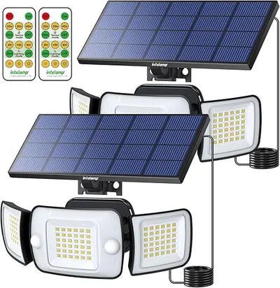 Projecteur Solaire Sécurité Double Capteur Télécommande IP65
