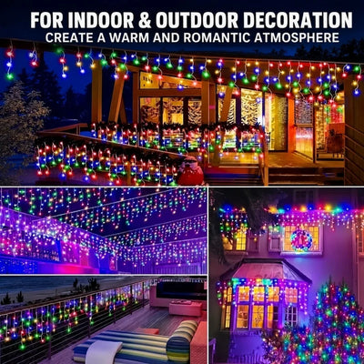 Guirlande Solaire Extérieure Rideau Lumineux LED