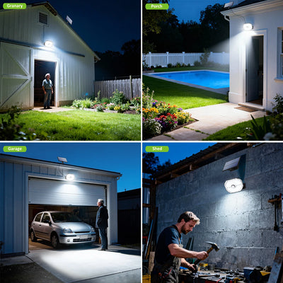Projecteur Solaire Mural 148 LED 3 Modes IP65 Angle Réglable