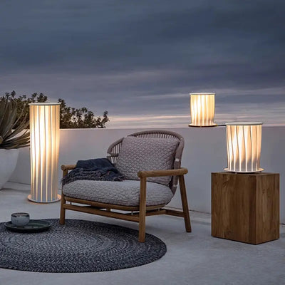 Lampe Solaire de Colonne sur Pied d'Extérieur