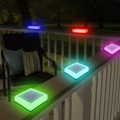 Lampe Solaire Extérieur Décorative Tête de Colonne RVB 7 Couleurs