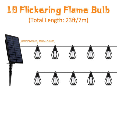 Guirlande Solaire Halloween 10 Ampoules Flamme Vacillante